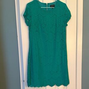 Laundry By Shelli Segal Teal Lace Mini Dress